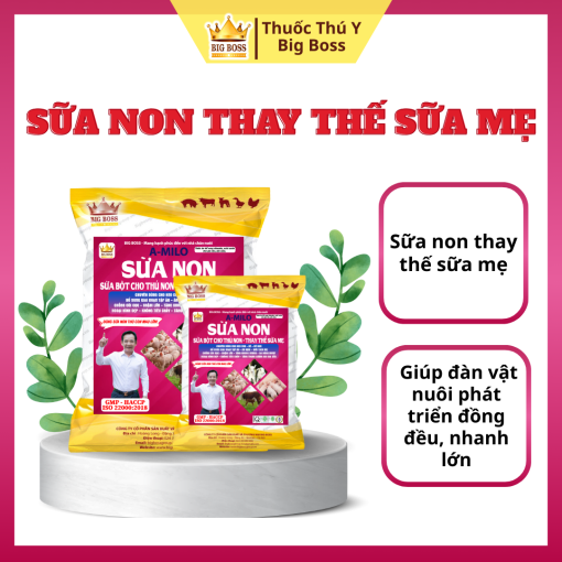 SỮA NON  (SỮA BỘT CHO THÚ NON  THAY THẾ SỮA MẸ) - 1KG. Chống còi cọc, chậm lớn, tăng  khung xương, da bóng mượt