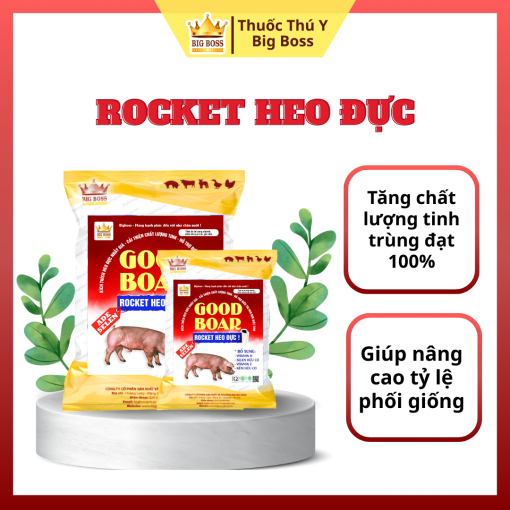 GOOD BOAR-ROCKET HEO ĐỰC - 1 KG. Tăng chất lượng tinh trùng đạt 100%,  giúp nâng cao tỷ lệ phối giống), tăng chất lượng tinh  trùng