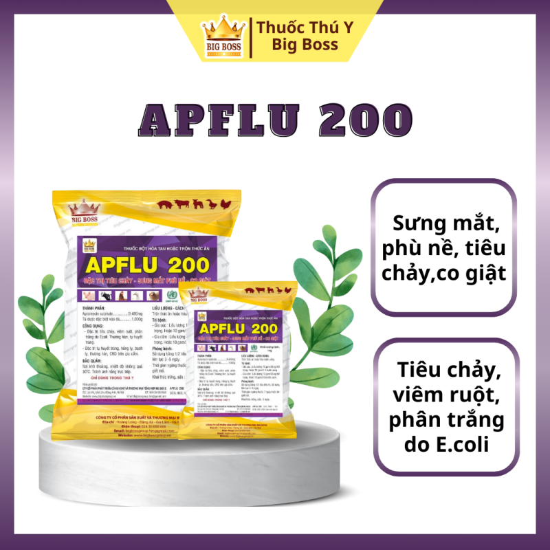 APFLU 200 - 1KG .Đặc trị: sưng mắt phù nề - tiêu chảy - co giật - Thuốc ...
