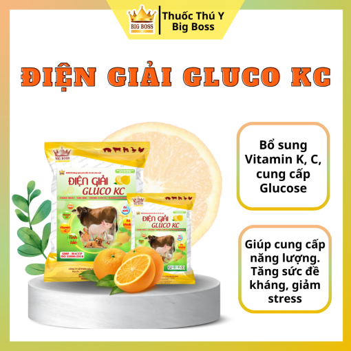 ĐIỆN GIẢI GLUCO KC - 1KG. Giúp cung cấp năng lượng. Tăng sức đề kháng, Giảm Stress.