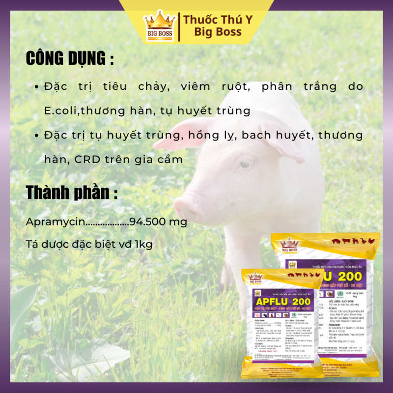 APFLU 200 - 1KG .Đặc trị: sưng mắt phù nề - tiêu chảy - co giật - Thuốc ...