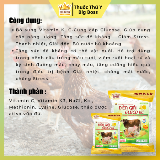 ĐIỆN GIẢI GLUCO KC - 1KG. Giúp cung cấp năng lượng. Tăng sức đề kháng, Giảm Stress. - Hình ảnh 2